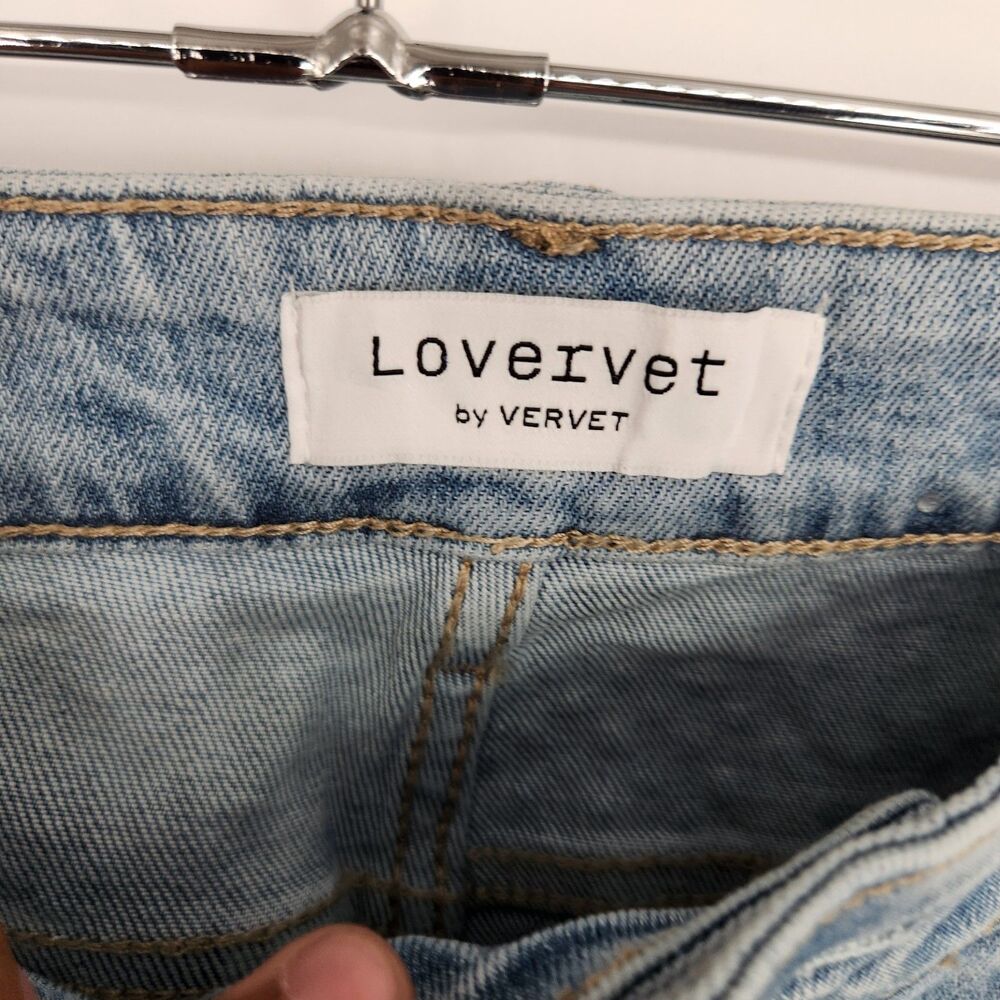 Lovervet‎ Indigo Blue 16W High Rise Wide Barrel Jeans Shimmering Embellishments - Picture 4 of 12